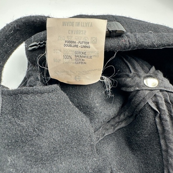 Conte Florence Hat Cap 60 Black Wool Earflap Baseball Italy Sporty Luxury - Picture 15 of 15